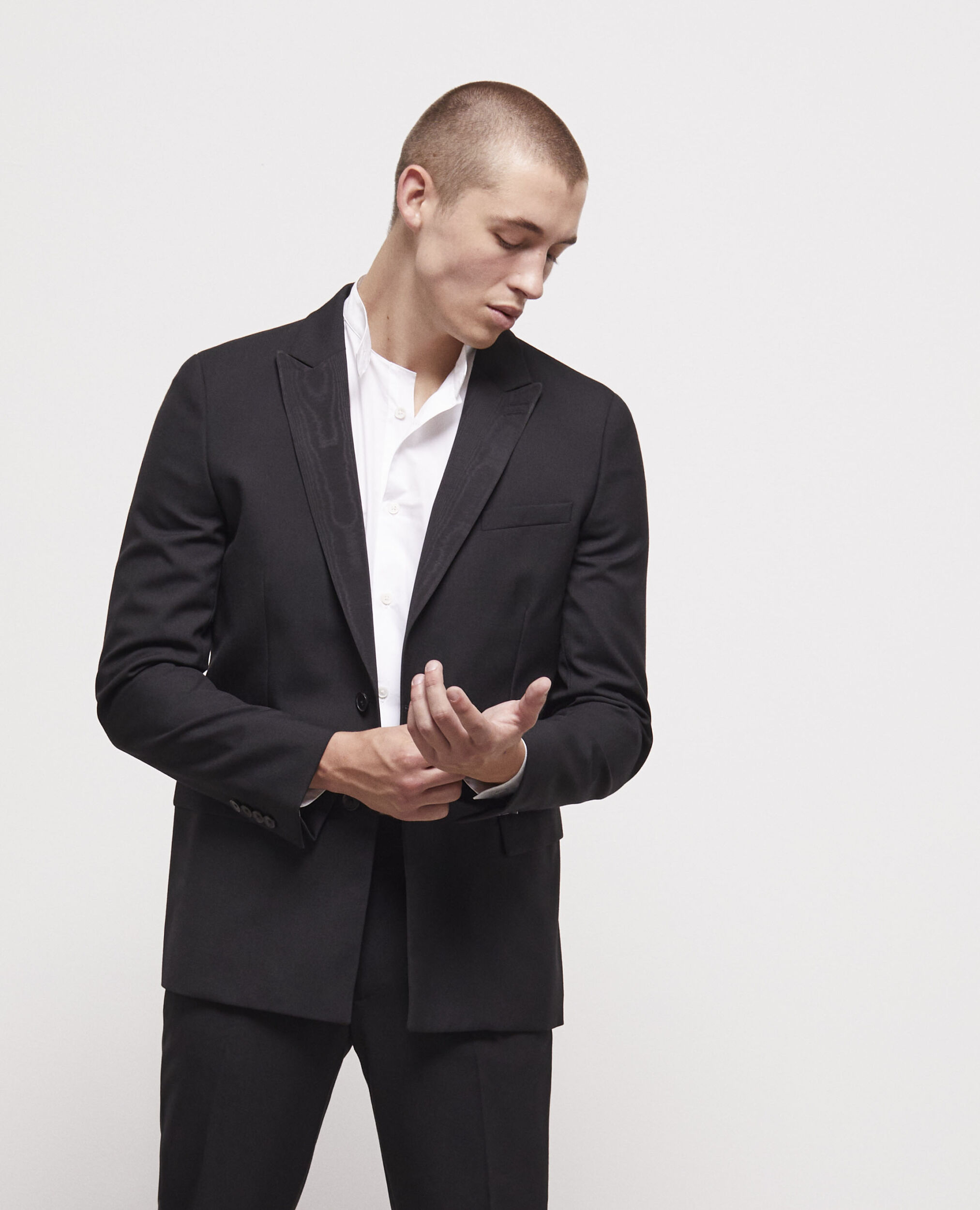 Veste de costume en laine noire