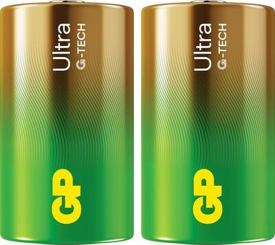 GP Ultra Alkaline G-TECH D/LR20 Batterier Svanemerket 2-Pack