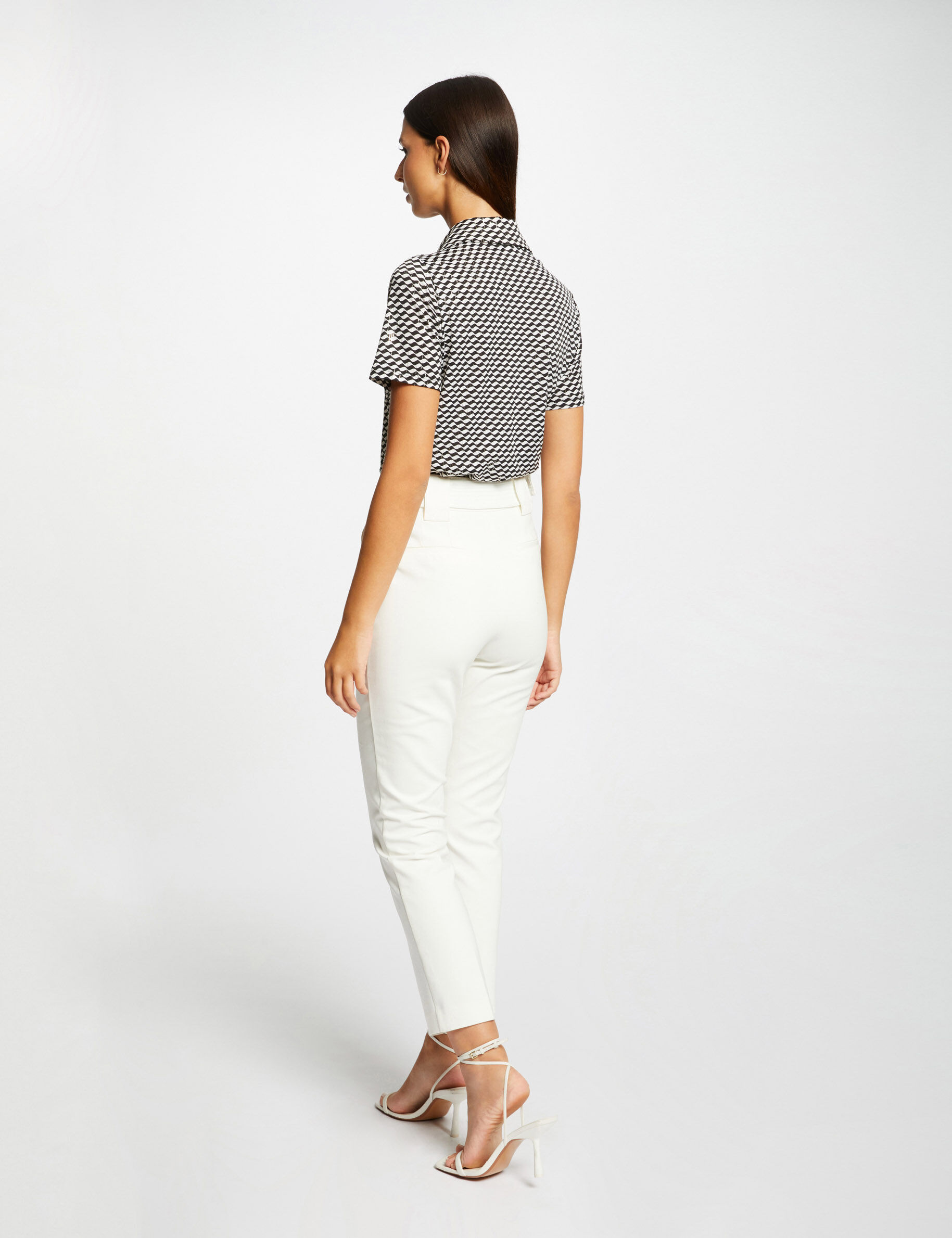 T-shirt boutonné imprimé géométrique multico femme - multico