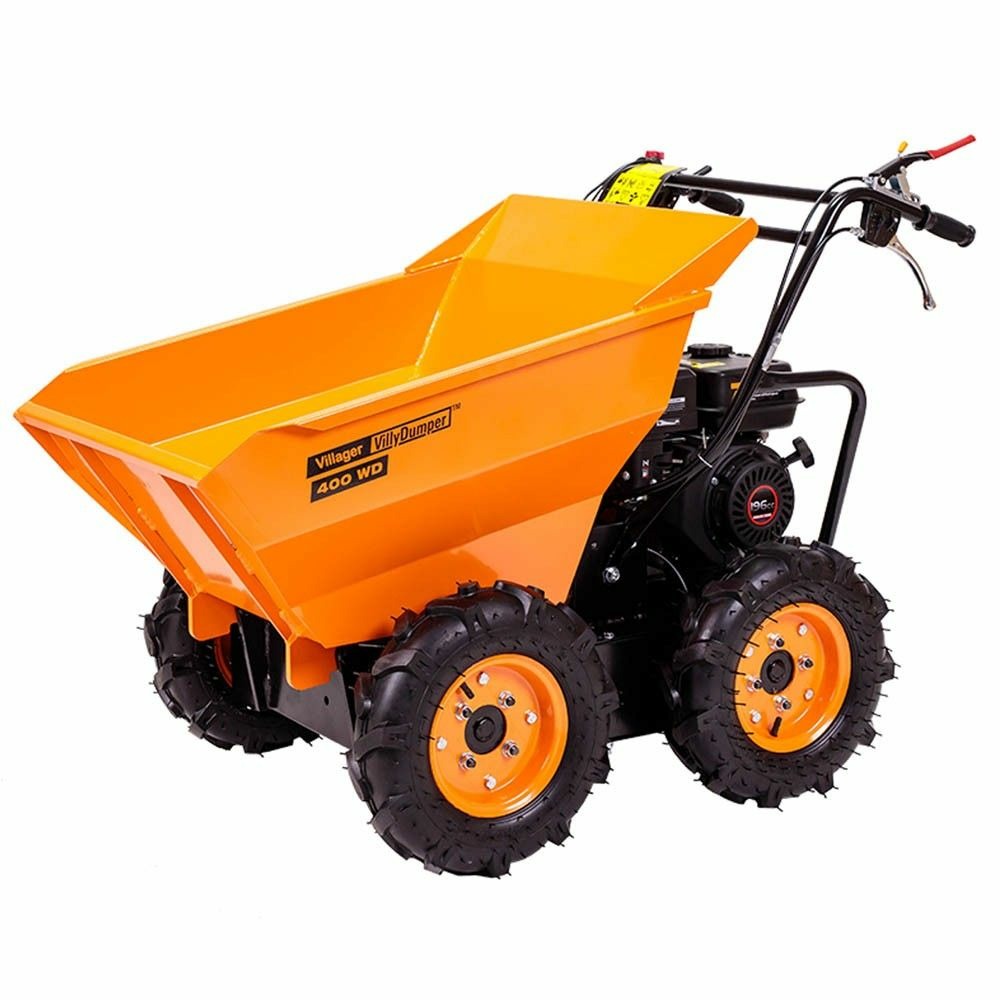 Benne motorisée basculante villager 4100w 196cc charge 400kg vitesse 3 av-1ar