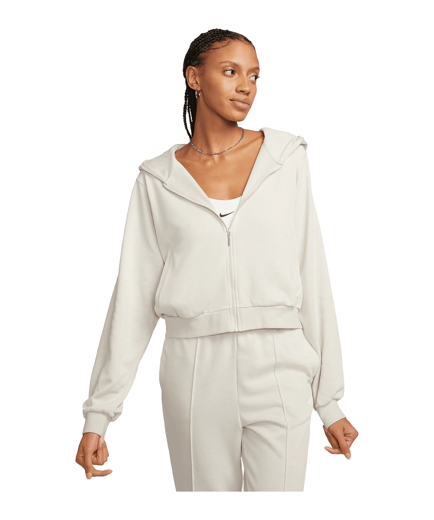 Nike Chill Terry Loose Kapuzenjacke Damen Weiss F104