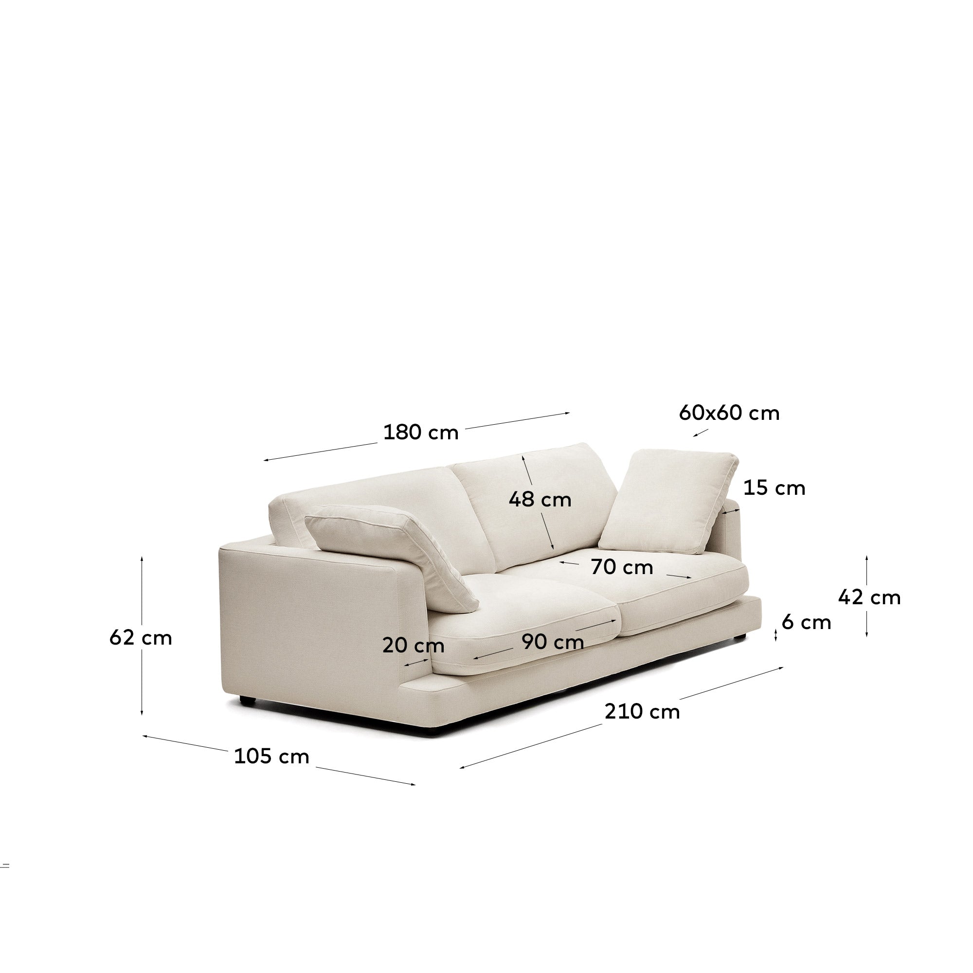 Kave Home Gala 3-zitsbank - Beige