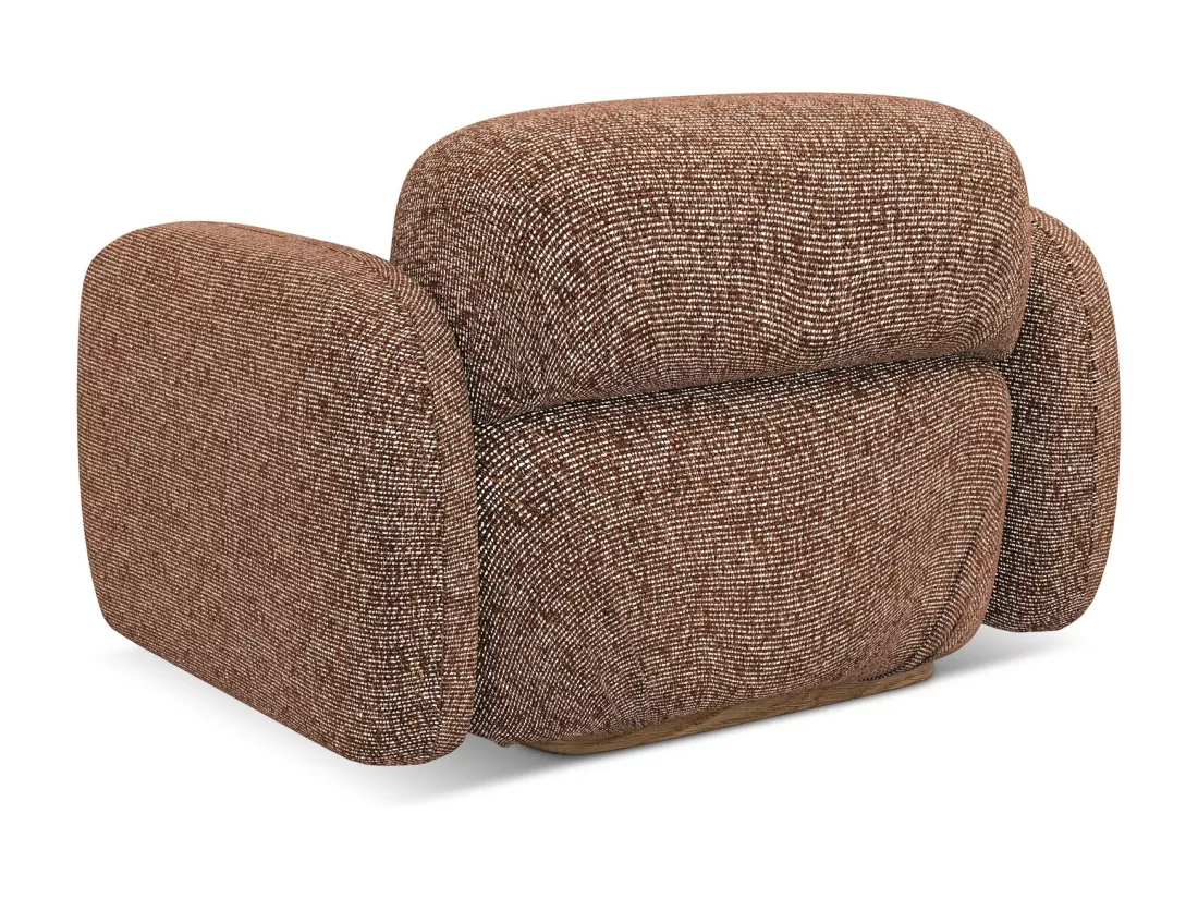 Fauteuil en tissu texturé - terre cuite - AILANI
