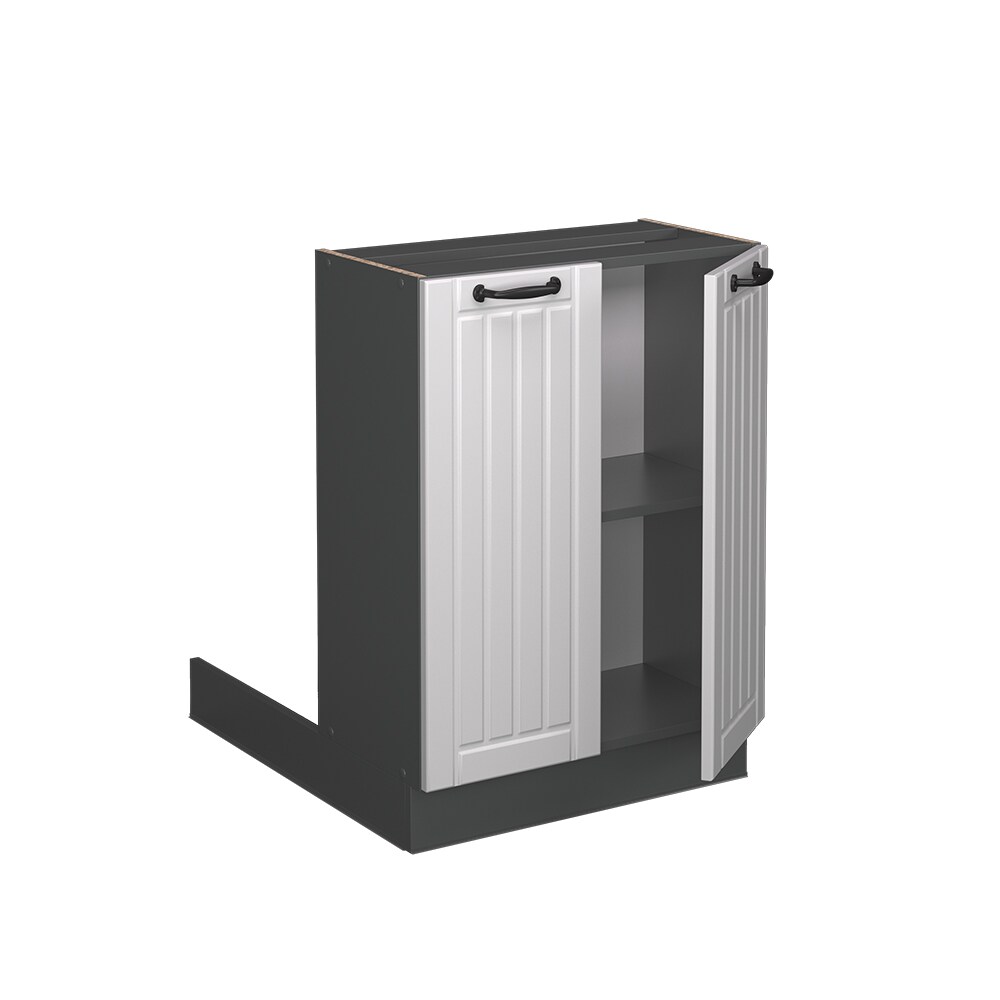 Vicco Regalinselunterschrank Küchenschrank Küchenmöbel Fame-Line Landhaus Anthrazit Weiß 60 cm Küche Einbauküche Kücheninsel Drehtür Einlegeboden Blende Küchenunterschrank Küchenzeile