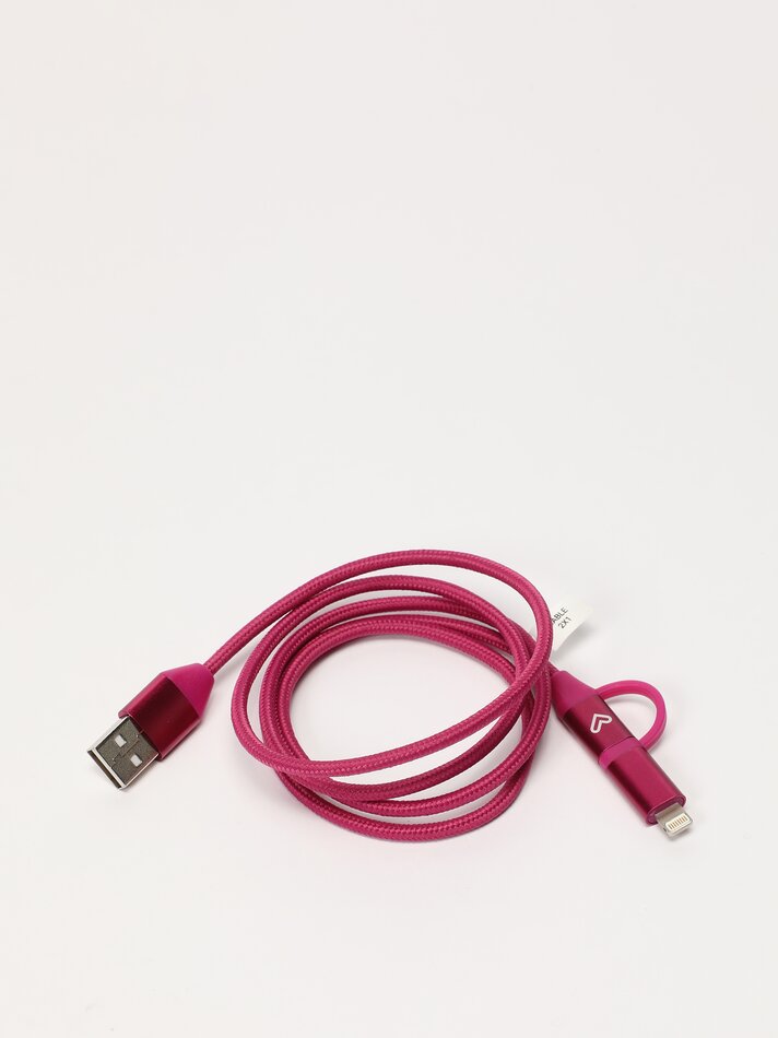 Cabo Lightning/USB-C para USB-A com duas pontas - Framboesa