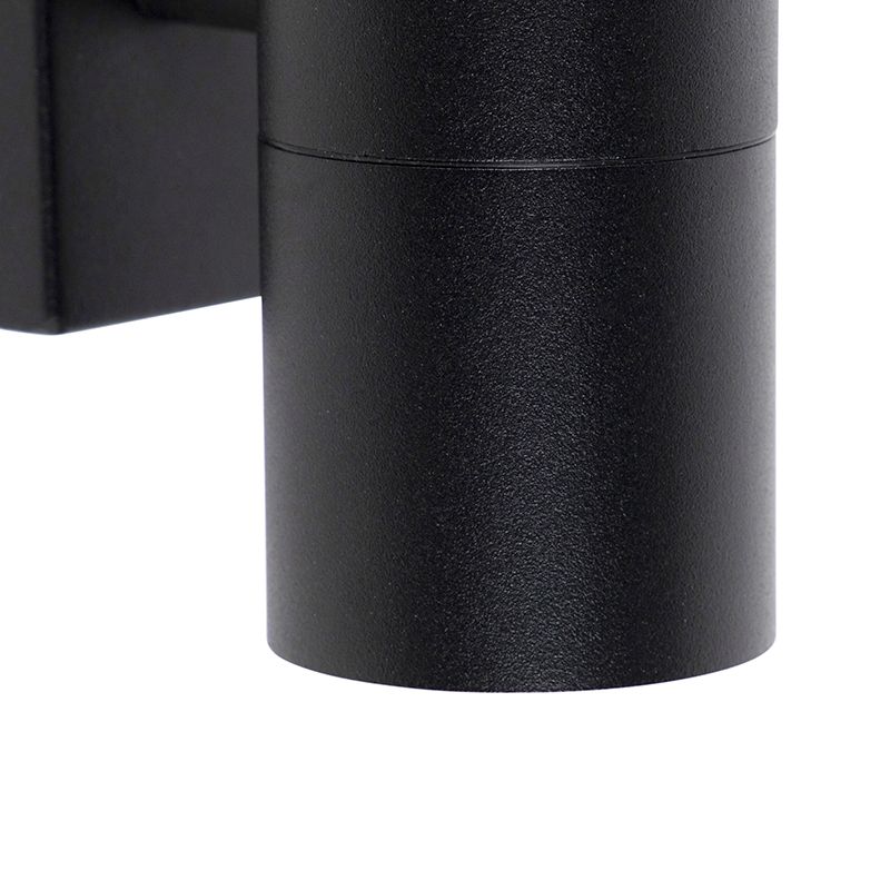 Buiten wandlamp zwart RVS GU10 50mm IP44 - Solo
