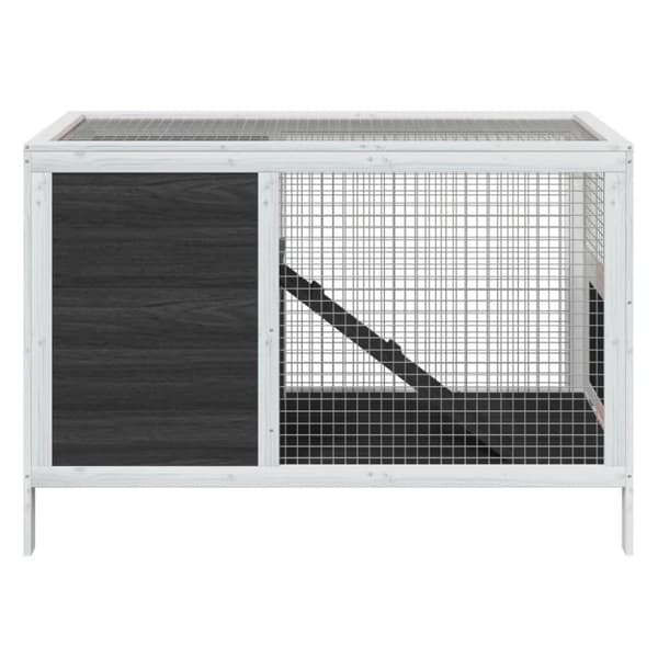 vidaXL Kaninbur grå 103x44x69,5 cm heltre furu