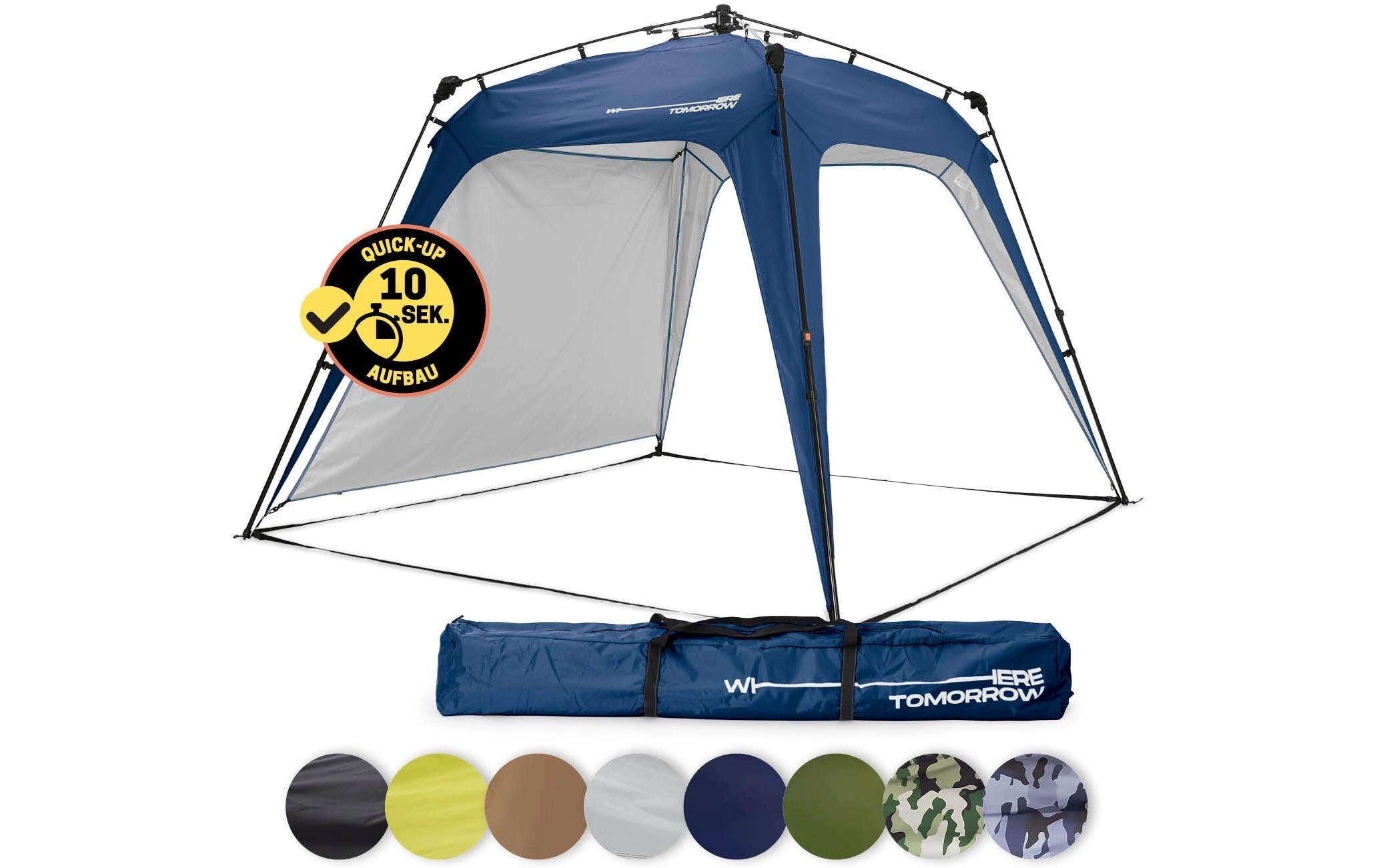 Pavillon Pop Up - Blau<br>Outdoor-Pavillon mit Seitenschutz