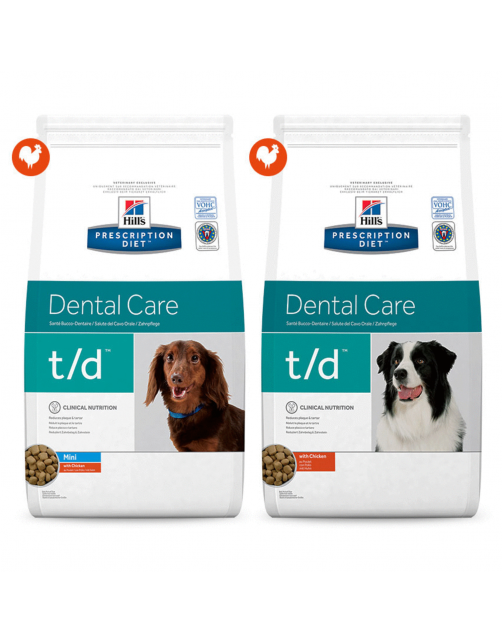 Hill's Prescription Diet T\/D Mini Dental Care  Zak - Hondenvoer - Kip 3 kg