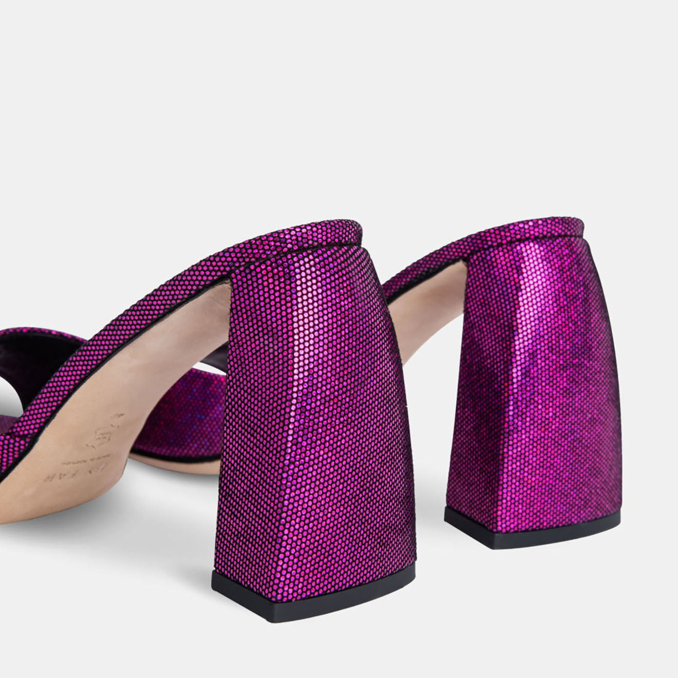 By Far Mules en Cuir disco Michele violette - Talon 10 cm