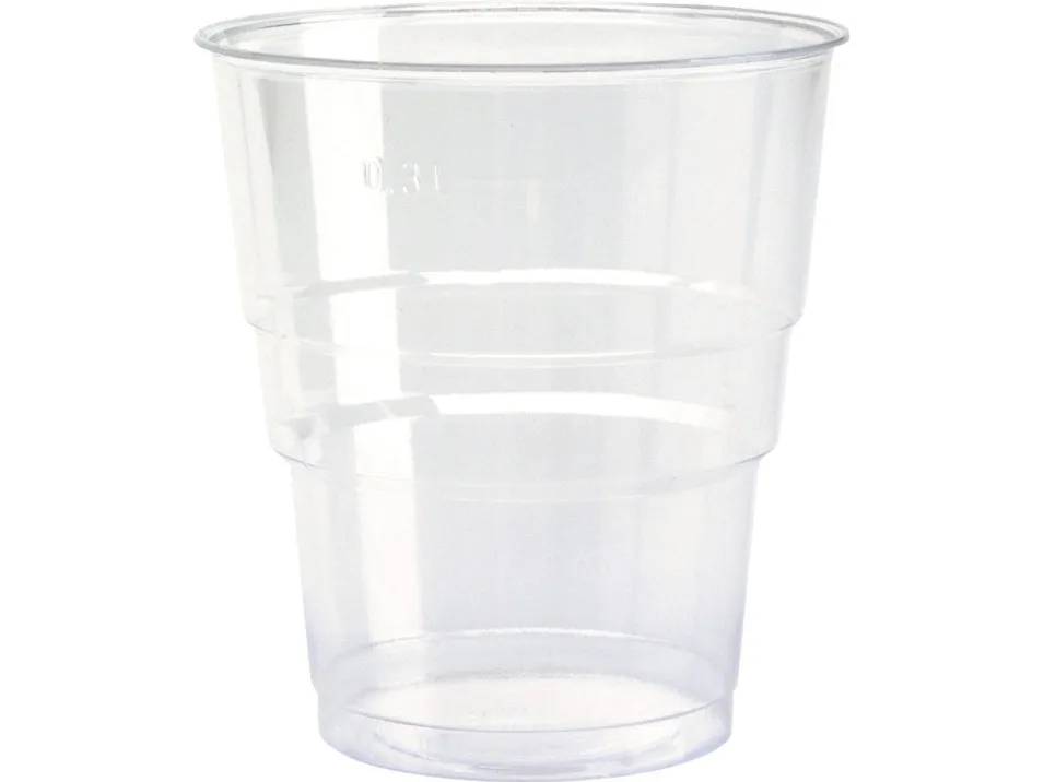 Plastglas økonomi 39cl 0,3 ltr. 50stk/ps - (20 poser x 5 stk.)