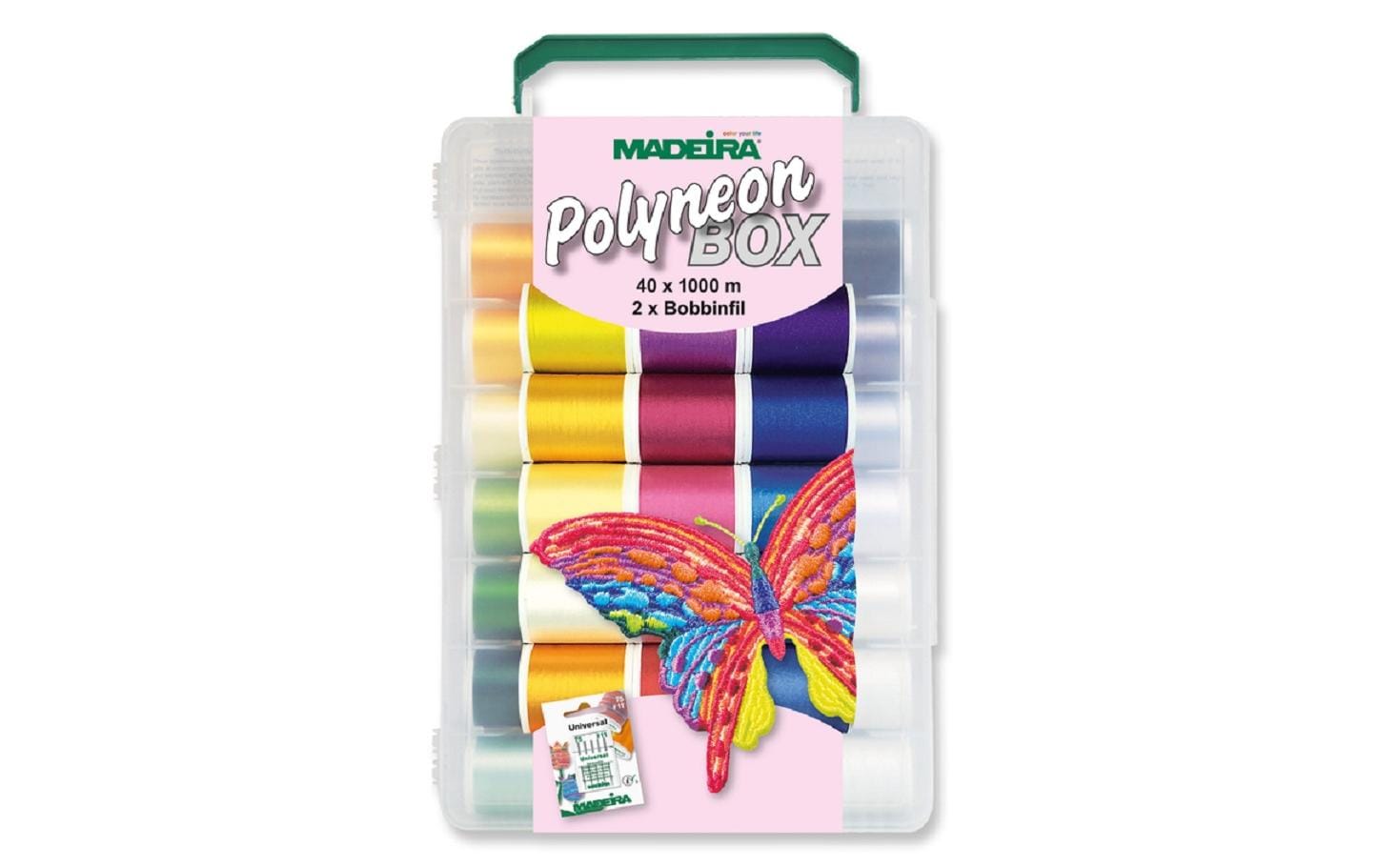 Stickgarn Polyneon Koffer Mehrfarbig<br>Universelles Maschinenstickgarn