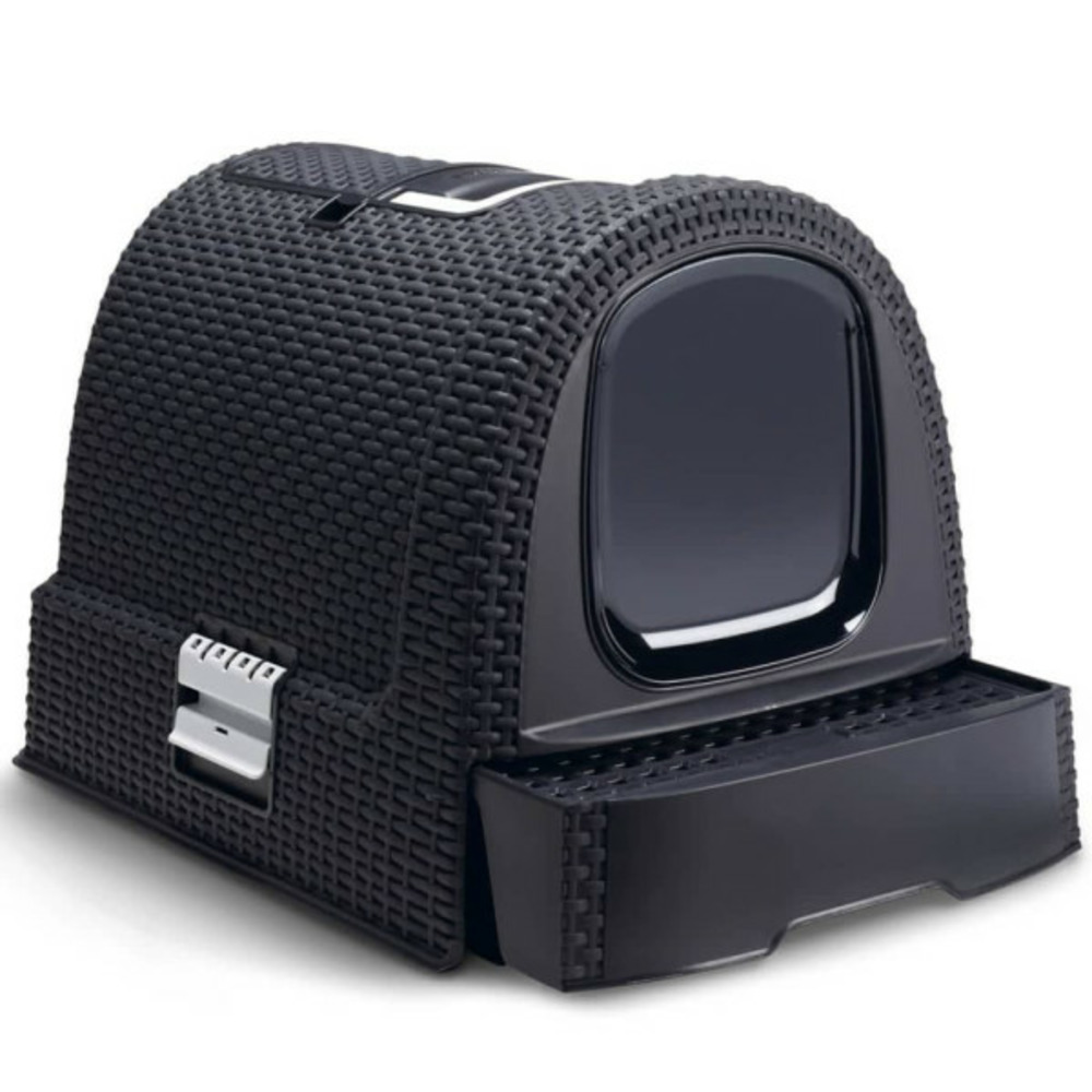 Curver bac a litiere pour chats 51x38,5x39,5 cm anthracite
