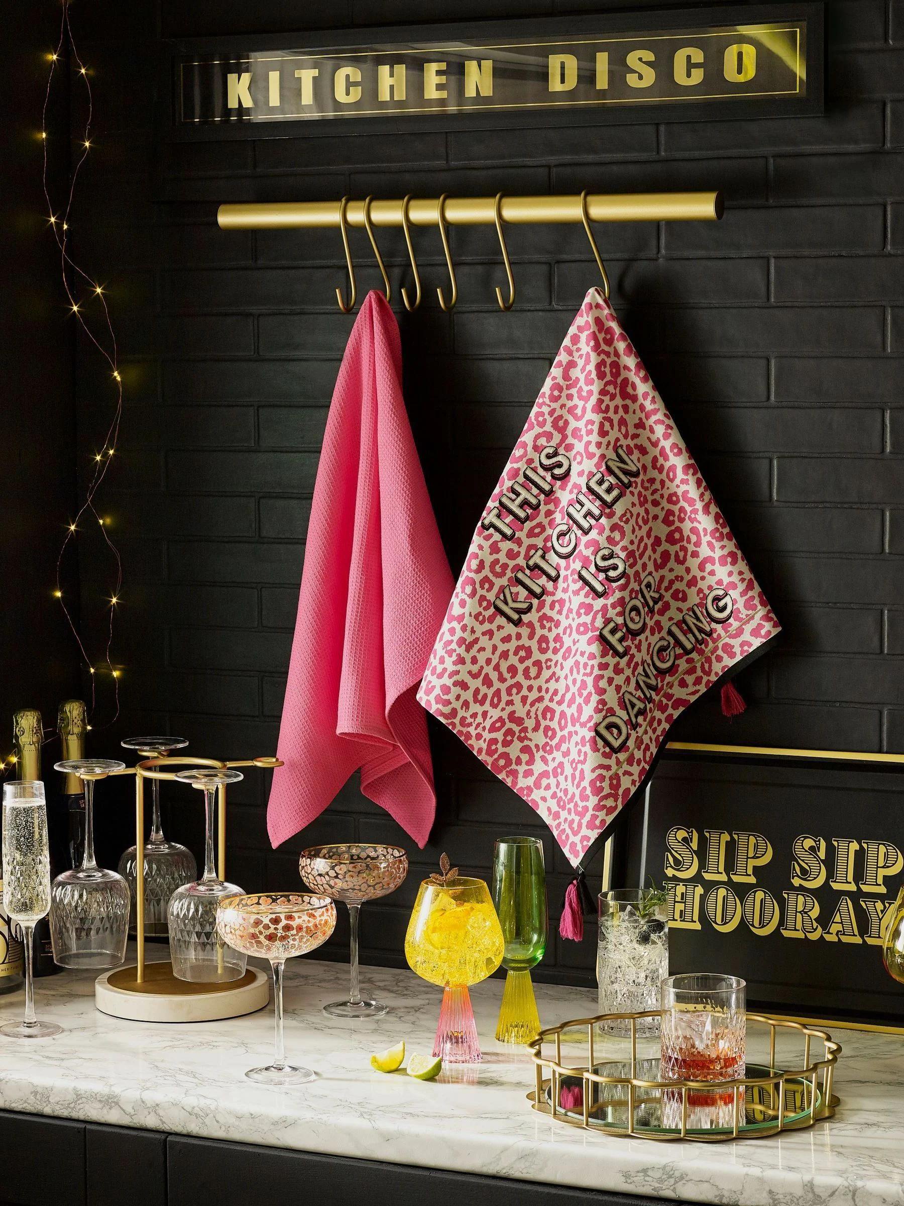 Set van 2 coupeglazen met luipaardprint