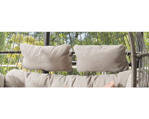 Destiny Coco Double Relax hangstoel, polyrattan antraciet, inclusief aluminium frame en kussens