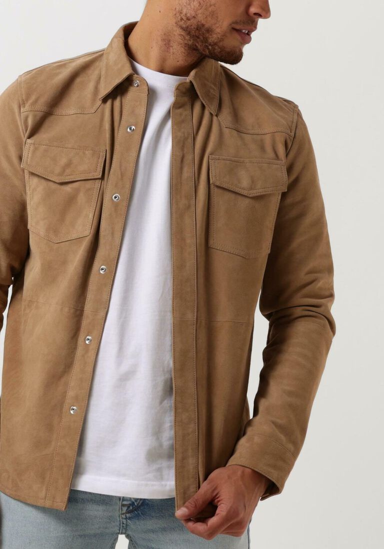 GOOSECRAFT taupe goosecraft overshirt gc wyatt shirt