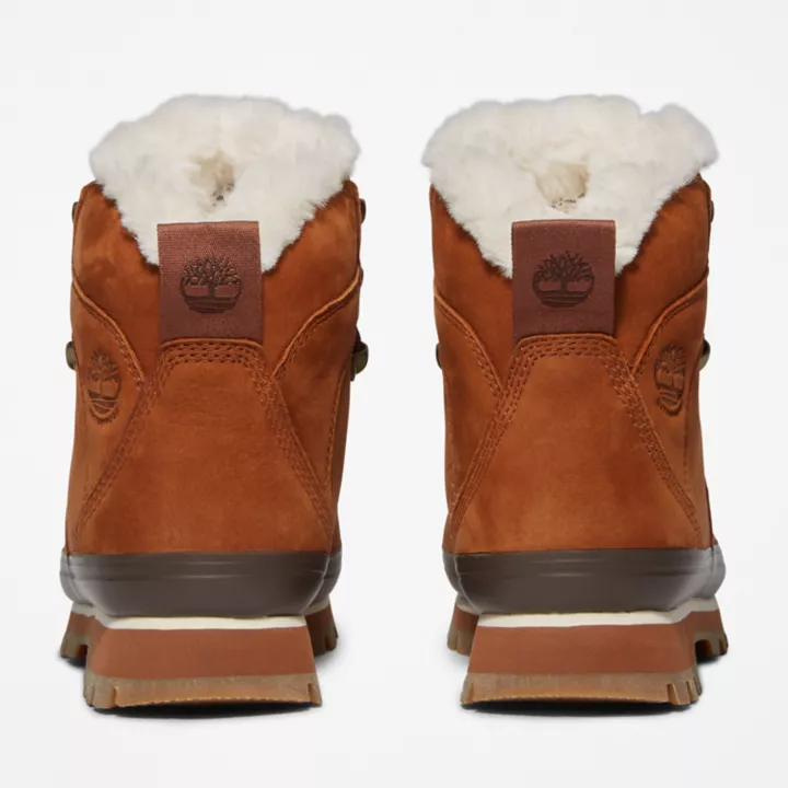 Bota Euro Hiker impermeável com forro de pele para mulheres, na cor amarela.