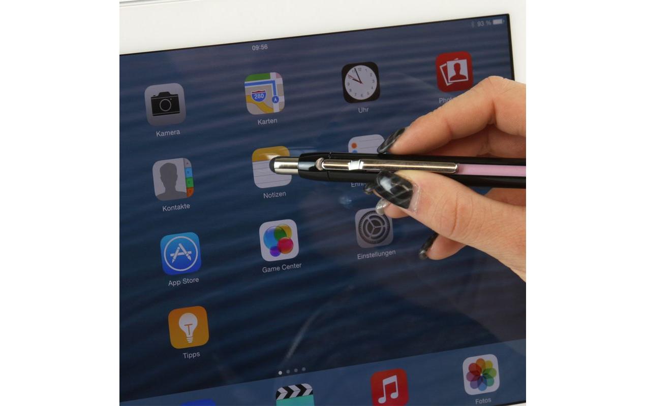Eingabestift Epsilon Weiss/SilberTouchpen mit Kugelschreiber