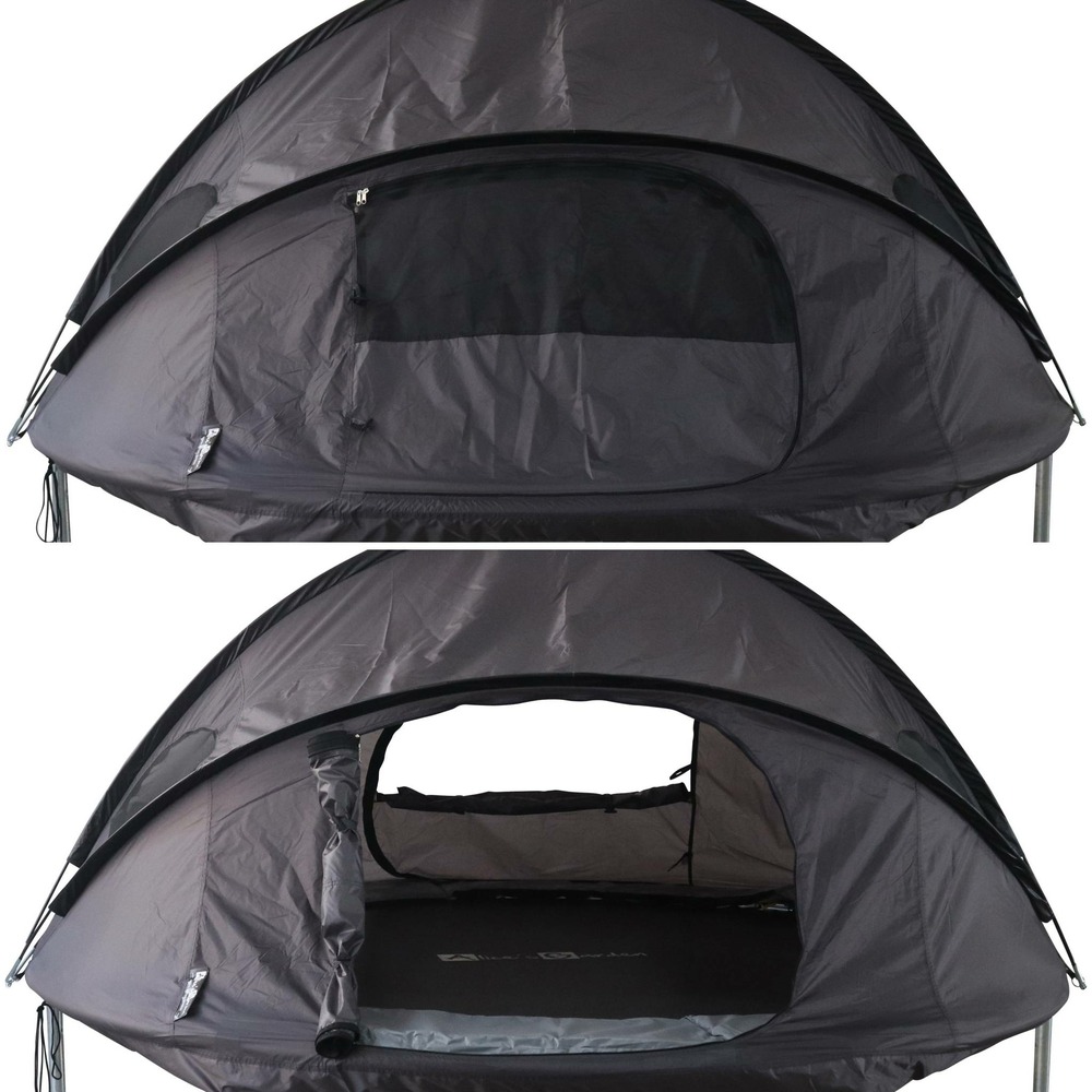 Trampoline 250cm filet intérieur avec pack d'accessoires + tente de camping et sac de transport