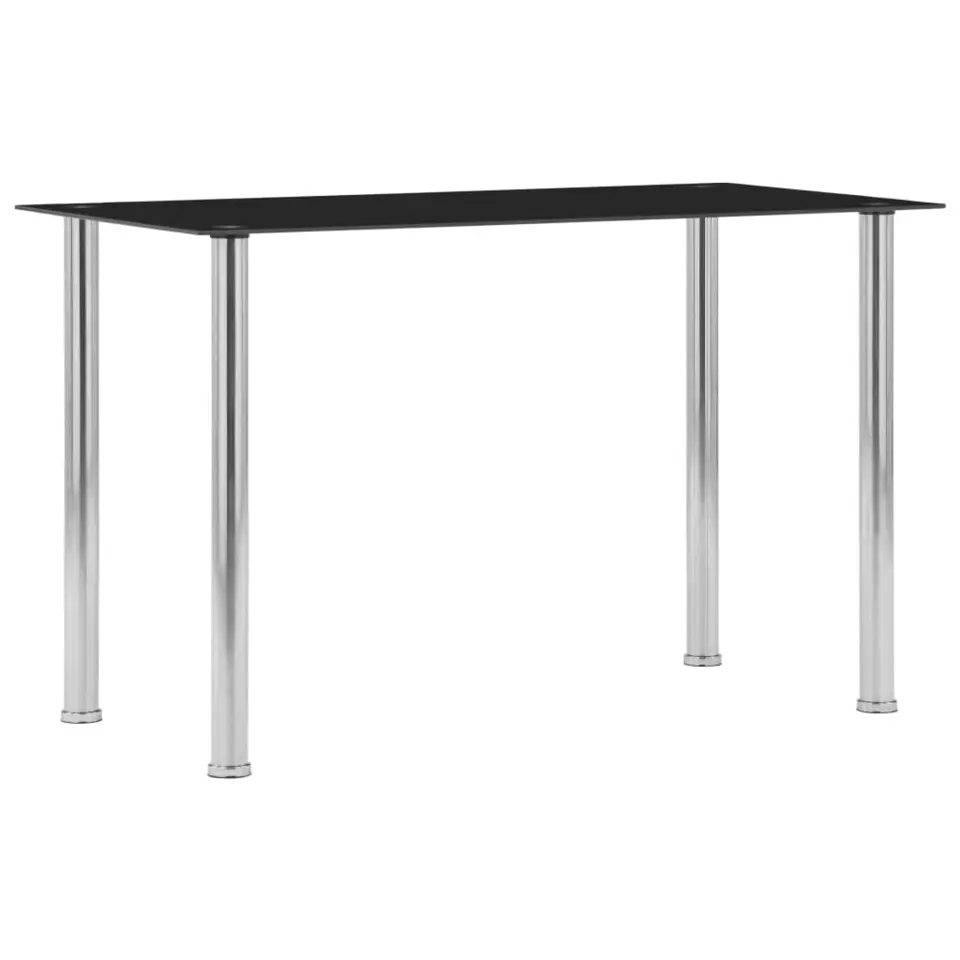 vidaXL - Eettafel - Zwart - Roestvrij staal - 120 x 60 x 75 cm