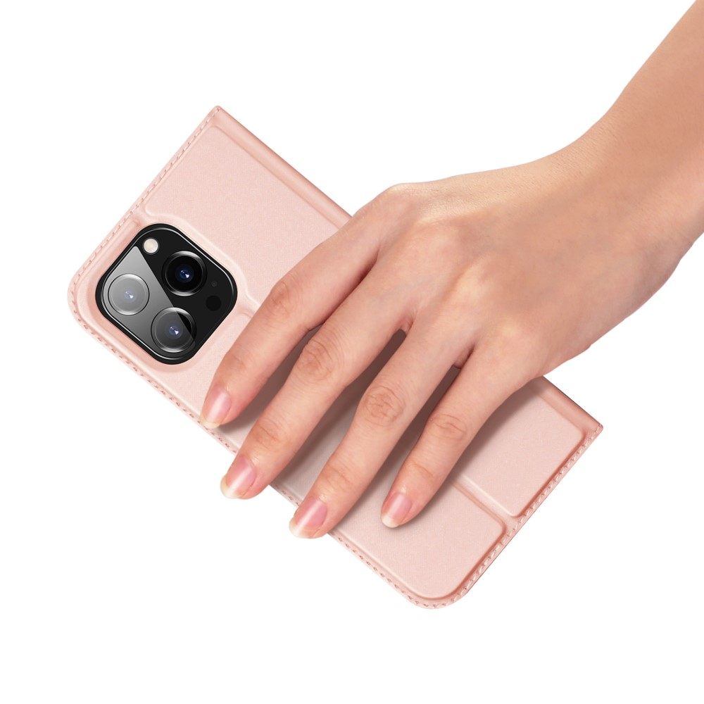 iPhone 15 Pro Max Wallet Cover Leder Tasche - Roségold