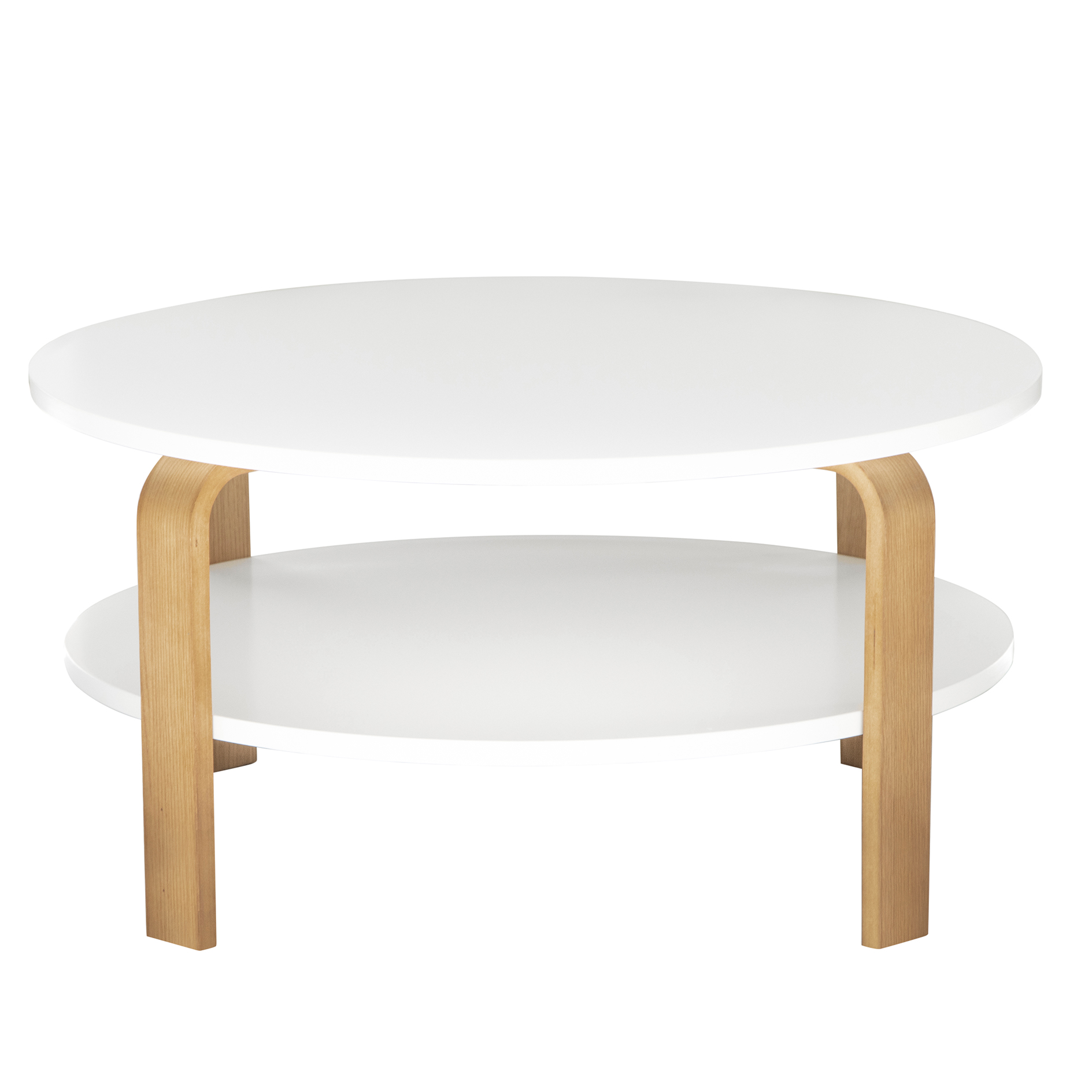 Couchtisch - weiß - Artisan Eiche - Ø 80 cm