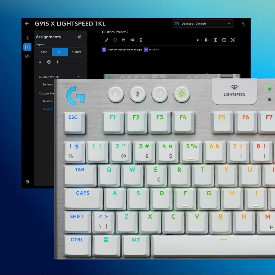 Logitech - G915 X LIGHTSPEED TKL Low-Profile Wireless Gaming Keyboard