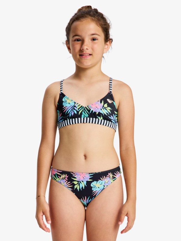 Roxy Active Set Ensemble bikini triangle deux pièces Noir Filles 6-16 ans