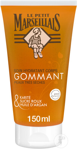 Le Petit Marseillais Soin Hydratant Gommant Corps Karité, Sucre Roux Et Huile D'Argan Tube 150ml