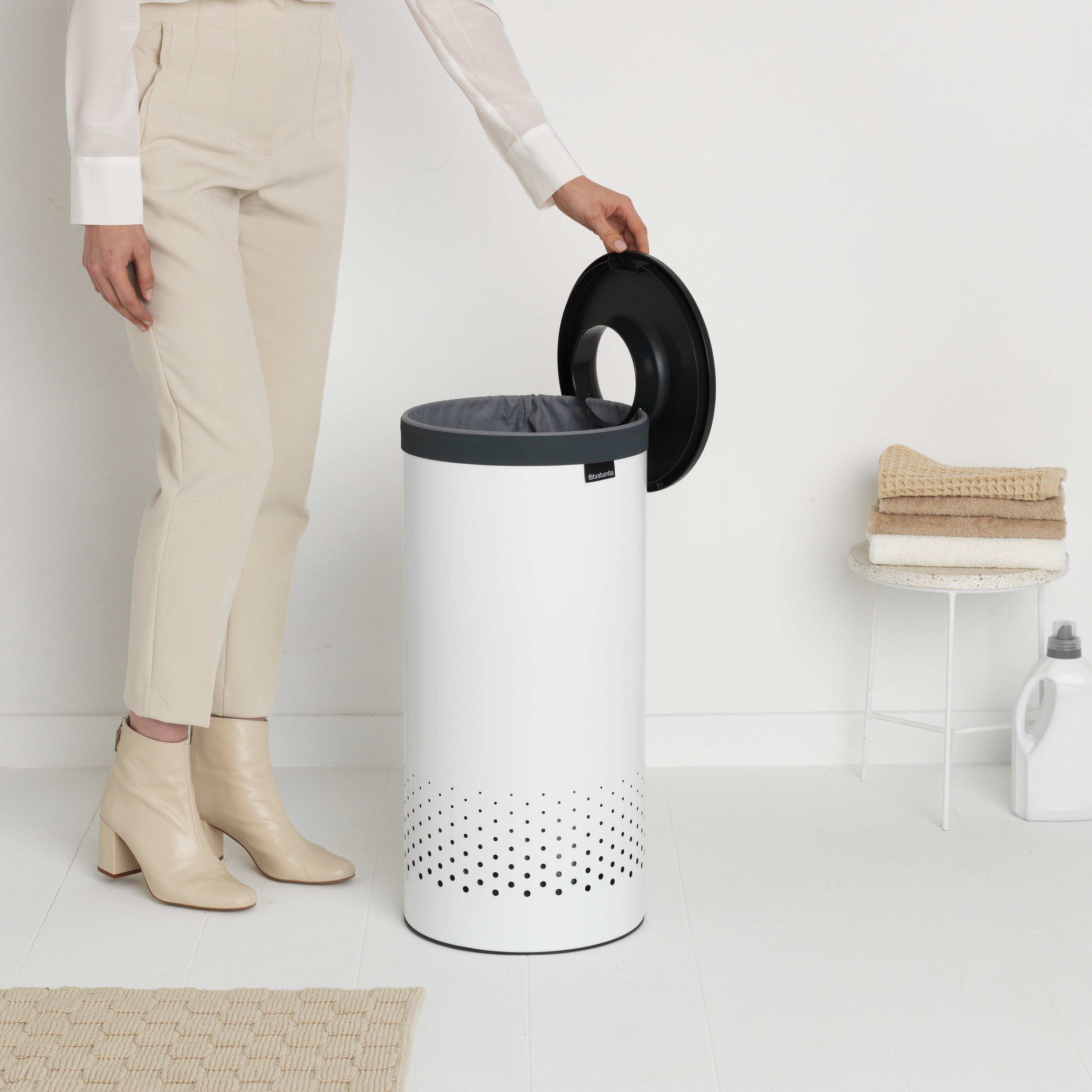 Brabantia Wasbox 35 L - Wit / Dark Grey