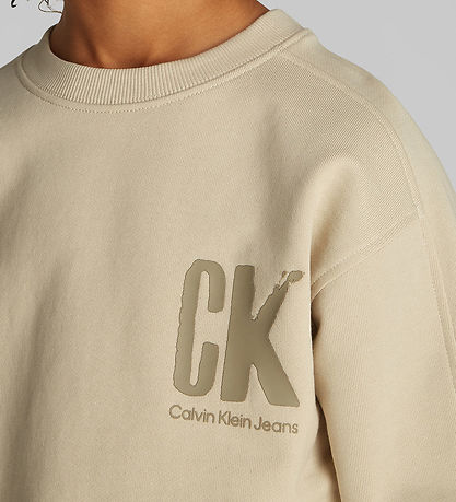 Calvin Klein Sweatshirt - Summer Rückendruck - Oyster Grau Grey