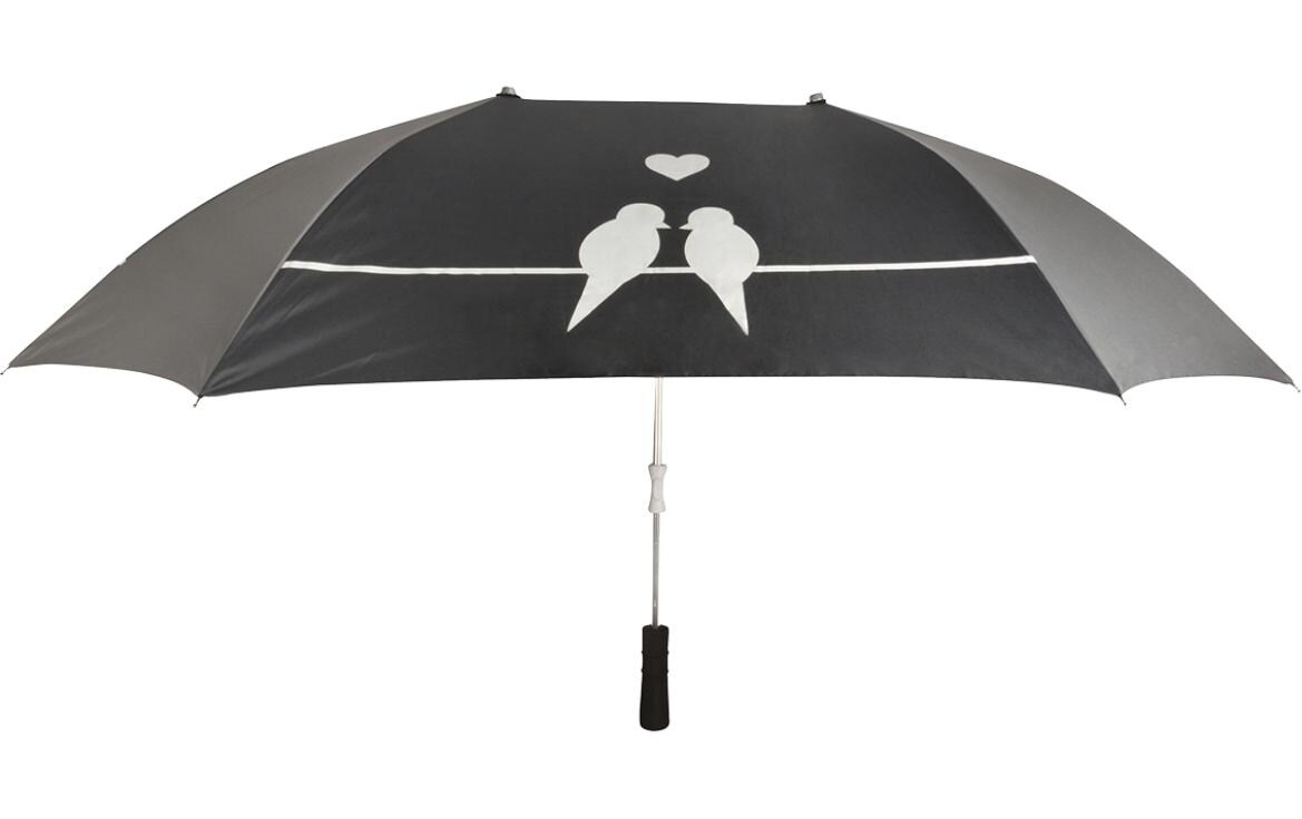 Partner-Regenschirm XL Grau/SchwarzSchirm für 2 Personen
