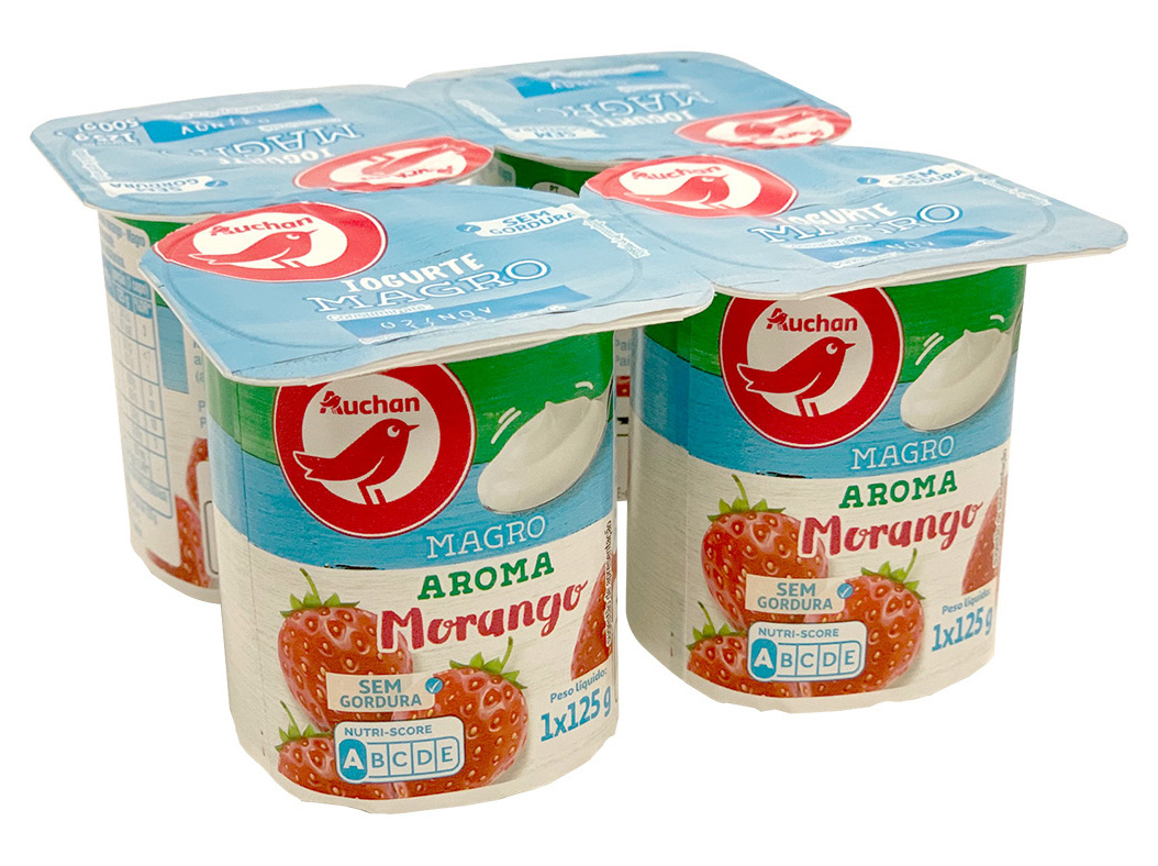 IOGURTE AUCHAN MAGRO AROMA MORANGO 4X125G