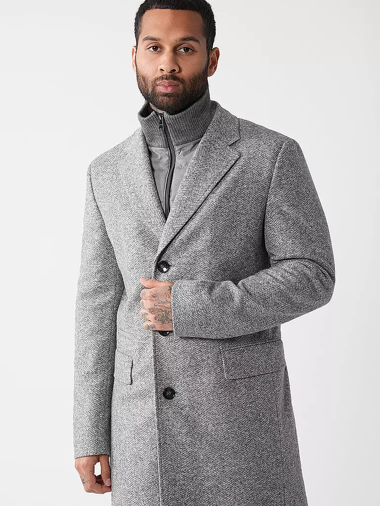 BOSS Mantel Slim Fit HYDE-BIB hellgrau