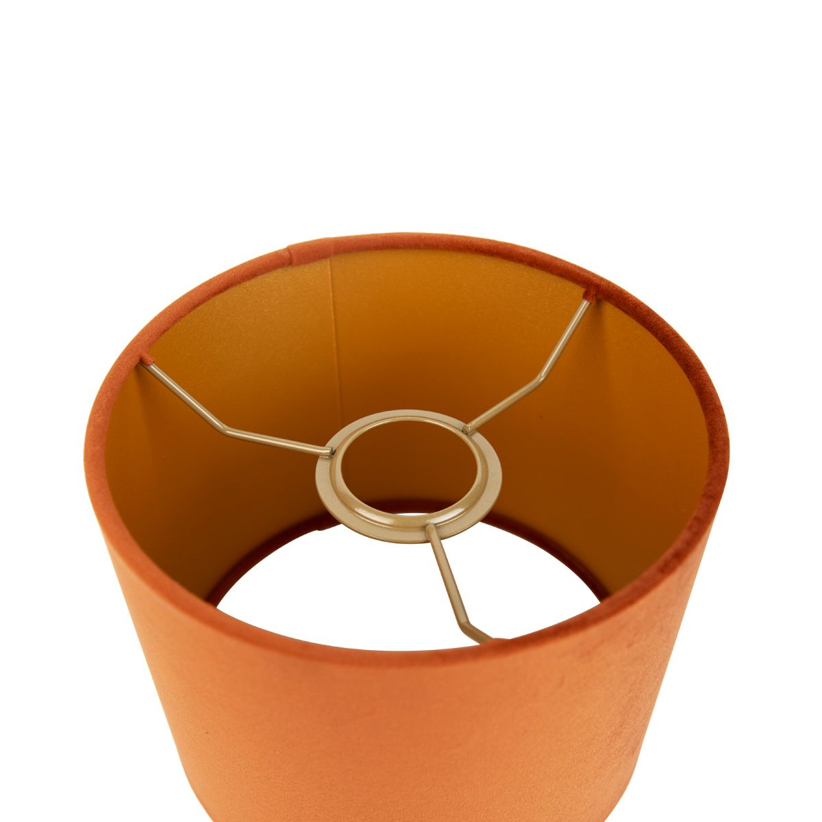 Stoffen lampenkap oranje met gouden binnenkant 18/18/14