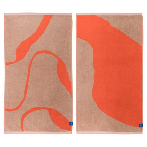 Mette Ditmer Nova Arte 2-pak Håndklæder, Latte/Orange, 50x90 cm