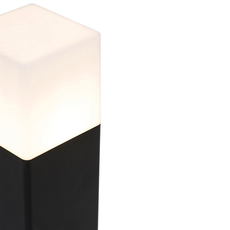 Staande buitenlamp, zwart met opaalwitte kap, 30 cm - Denemarken