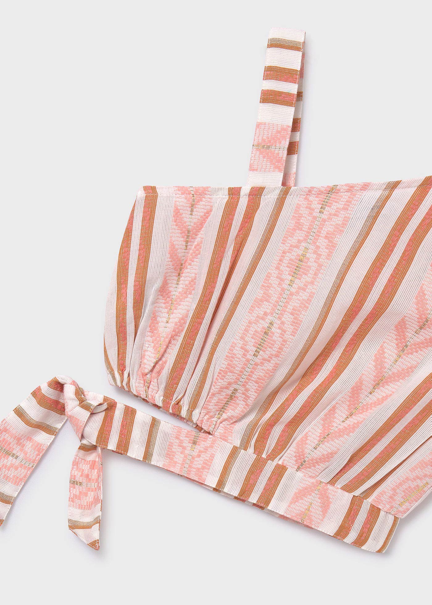 Blusa assimétrica em jacquard para meninas