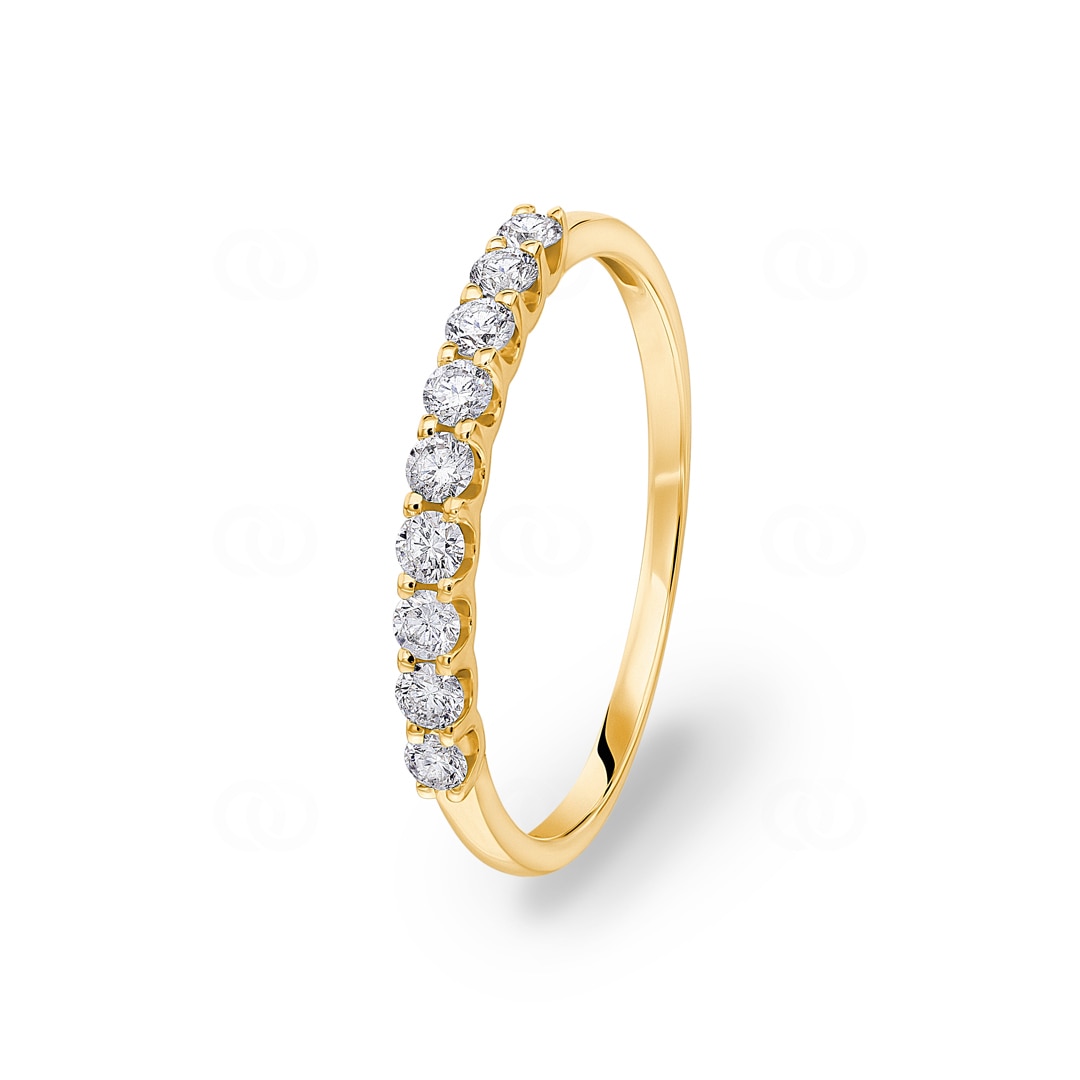 Damenring 750/18 K Gelbgold mit Diamanten 0.33 ct H/si