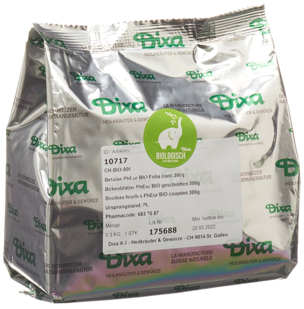 DIXA Birkenblätter<br>300 g, PhEur BIO geschnitten