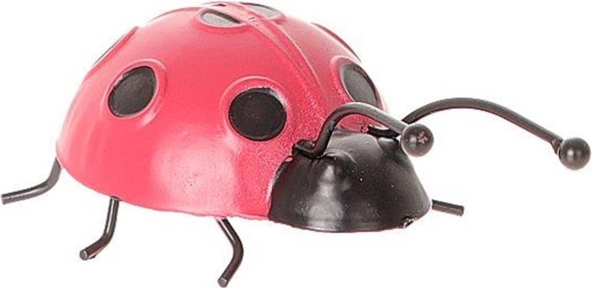 HBX tuinwanddecoratie Ladybug rood 14 x 8,5 x 4 cm