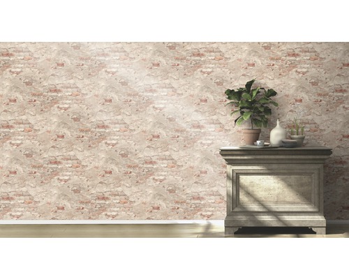 Vliesbehang 939323 Factory 3 steenlook bruin
