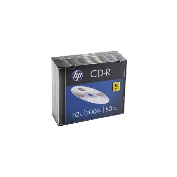 HP CD R 80Min 700MB 52x Slim Case Pack 10