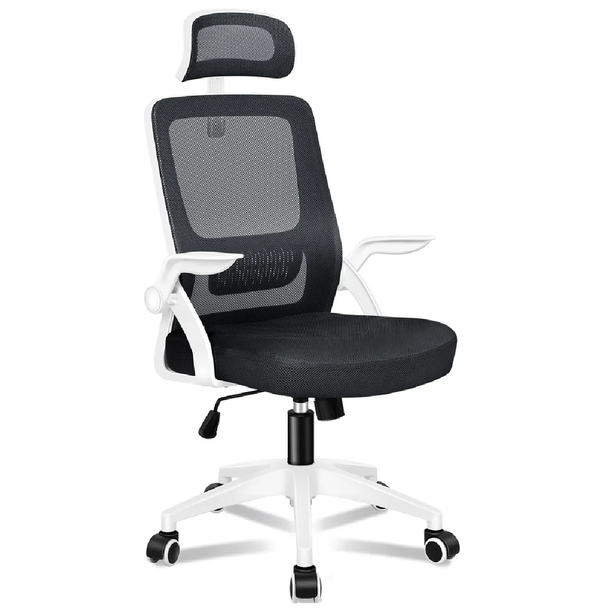 Alfordson Chaise de Bureau Jeu - Blanc et Noir