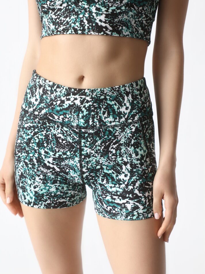 Short esportivo curto - Branco/verde
