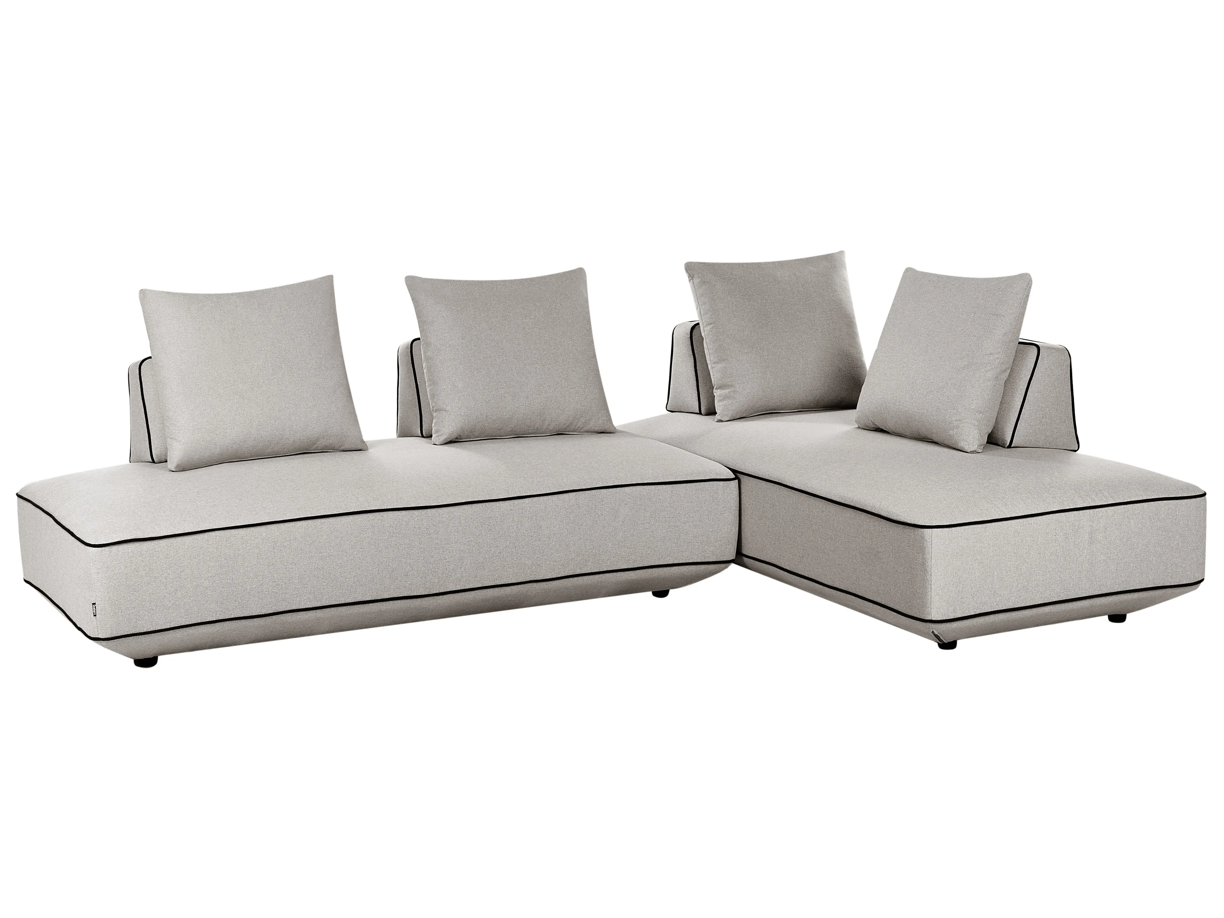 Chaise longue SEILLANS Stof Lichtgrijs