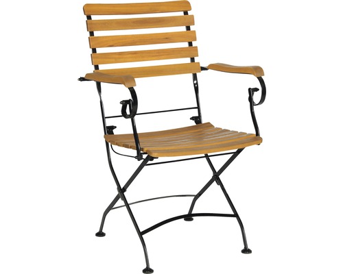 Lindau tuinmeubelset met armleuningen, hout, 3-delig, naturel, opvouwbaar