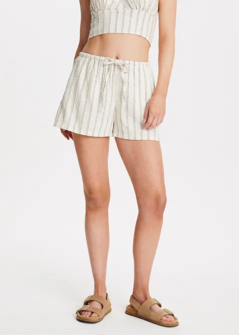 Short met streepjes off-white (ECRU)