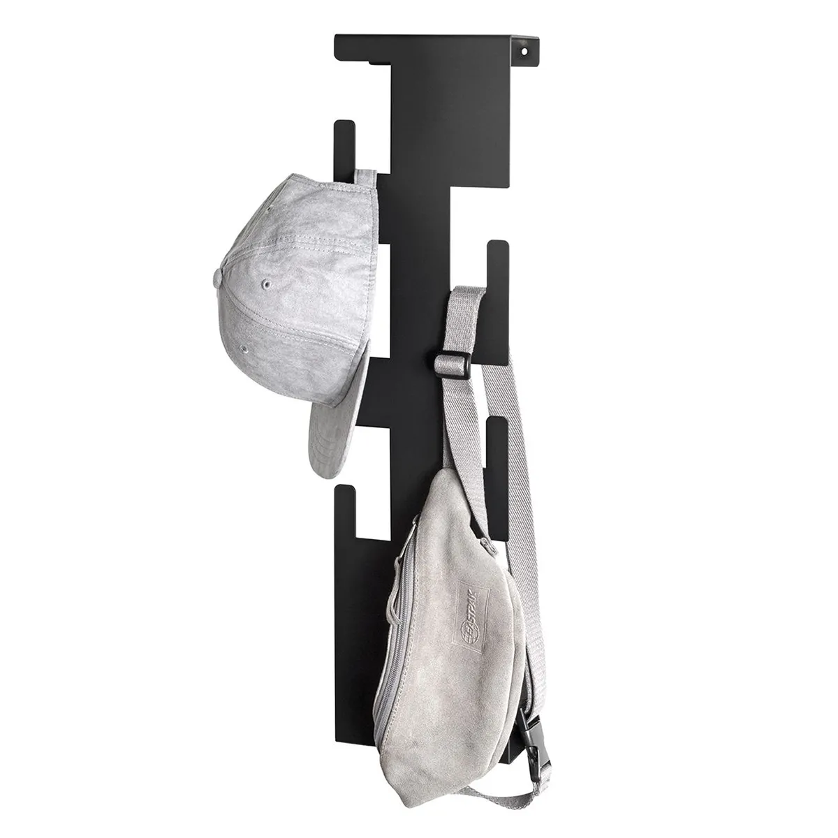 Pegane Garderobe murale - Patère métal noir 60 cm