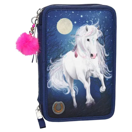 Depesche Miss Melody 3-Fach Federtasche LED, Blau